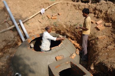 Construction du digesteur de bio-gaz